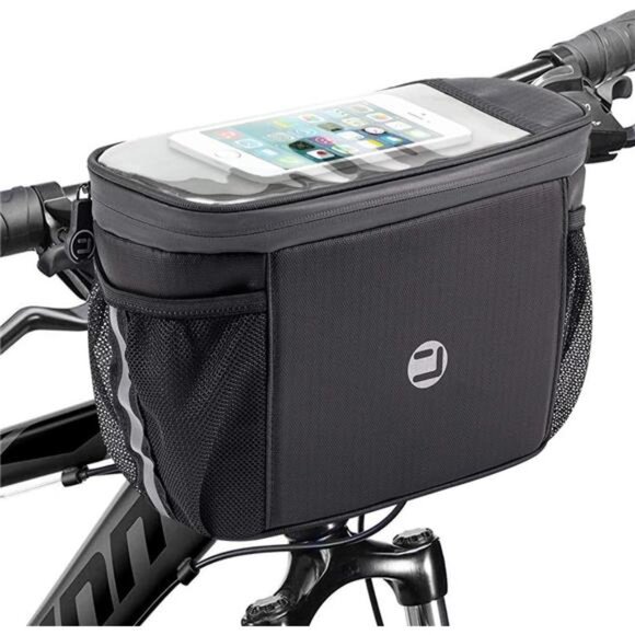 Bike Handlebar Insulated Bag, Bike Front Phone Bag Cooler Storage Pouch - Picture 1 of 7